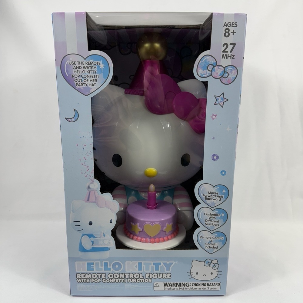 Hello Kitty Remote Control‎ Figure with Pop Confetti Function Birthday Toy NIB